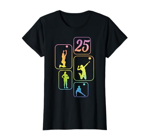 25. Geburtstag Volleyball 25 Jahre Frauen Retro Spielerin T-Shirt von Geburtstag Volleyball Frauen Mädchen Geschenk