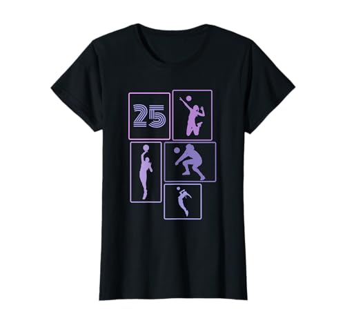 25. Geburtstag Volleyball 25 Jahre Frauen Retro Spielerin T-Shirt 25. Geburtstag Volleyball 25 Jahre Frauen Retro Spielerin T-Shirt von Geburtstag Volleyball Frauen Mädchen Geschenk