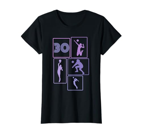 30. Geburtstag Volleyball 30 Jahre Frauen Retro Spielerin T-Shirt von Geburtstag Volleyball Frauen Mädchen Geschenk