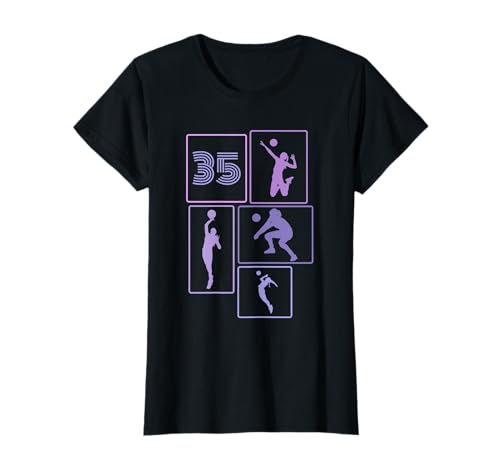 35. Geburtstag Volleyball 35 Jahre Frauen Retro Spielerin T-Shirt von Geburtstag Volleyball Frauen Mädchen Geschenk