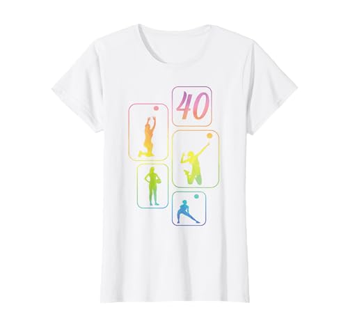 40. Geburtstag Volleyball 40 Jahre Frauen Retro Spielerin T-Shirt von Geburtstag Volleyball Frauen Mädchen Geschenk