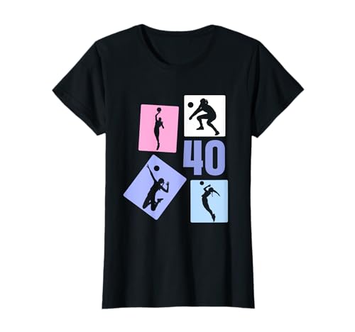 40. Geburtstag Volleyball 40 Jahre Frauen Retro Spielerin T-Shirt von Geburtstag Volleyball Frauen Mädchen Geschenk