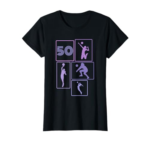 50. Geburtstag Volleyball 50 Jahre Frauen Retro Spielerin T-Shirt von Geburtstag Volleyball Frauen Mädchen Geschenk