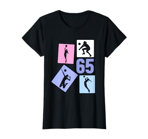 65. Geburtstag Volleyball 65 Jahre Frauen Retro Spielerin T-Shirt von Geburtstag Volleyball Frauen Mädchen Geschenk