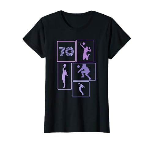 70. Geburtstag Volleyball 70 Jahre Frauen Retro Spielerin T-Shirt von Geburtstag Volleyball Frauen Mädchen Geschenk