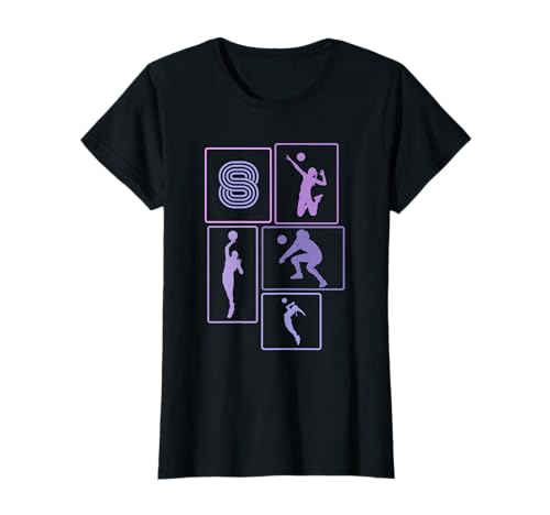 8. Geburtstag Volleyball 8 Jahre Mädchen Retro Spielerin T-Shirt von Geburtstag Volleyball Frauen Mädchen Geschenk
