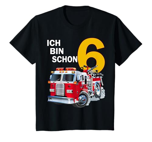 Kinder 6th Birthday Boy Gift Idea Outfit Ich Bin Schon 6 T-Shirt von Geburtstag shirts für Jungen und Mädchen