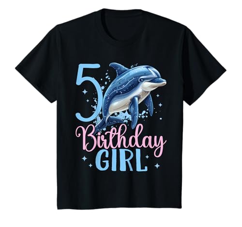 Geburtstag 5 Delfin Mädchen Fünf 5 Jahre Unterwasserwelt T-Shirt von Geburtstage Delfin Party Unterwasserwelt