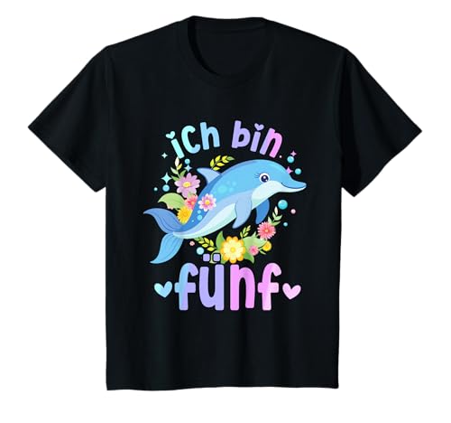 Geburtstag 5 Delfin Mädchen Fünf 5 Jahre Unterwasserwelt T-Shirt von Geburtstage Delfin Party Unterwasserwelt