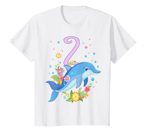 Kinder Geburtstag 2 Delphin Mädchen Zwei 2 Jahre Unterwasserwelt T-Shirt Kinder Geburtstag 2 Delphin Mädchen Zwei 2 Jahre Unterwasserwelt T-Shirt von Geburtstage Delphin Meer Party Unterwasserwelt
