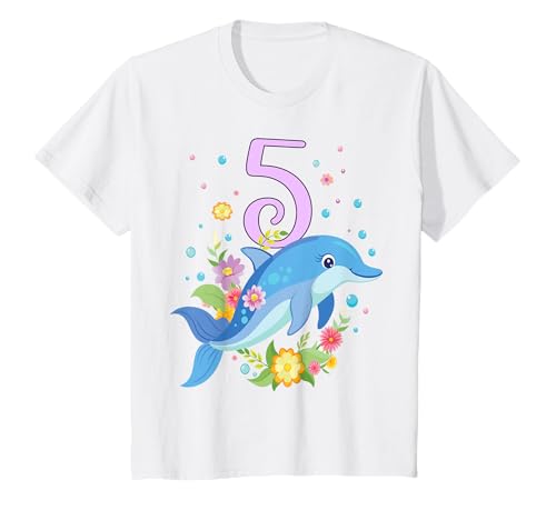 Kinder Geburtstag 5 Delphin Mädchen Fünf 5 Jahre Unterwasserwelt T-Shirt Kinder Geburtstag 5 Delphin Mädchen Fünf 5 Jahre Unterwasserwelt T-Shirt von Geburtstage Delphin Party Unterwasserwelt