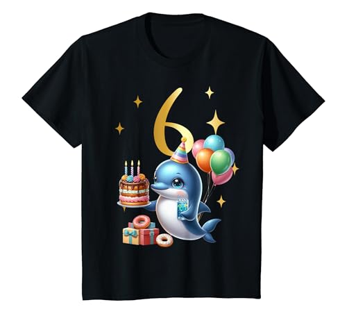 Kinder Geburtstag 6 Delphin Mädchen Sechs 6 Jahre Unterwasserwelt T-Shirt Kinder Geburtstag 6 Delphin Mädchen Sechs 6 Jahre Unterwasserwelt T-Shirt von Geburtstage Delphin Party Unterwasserwelt