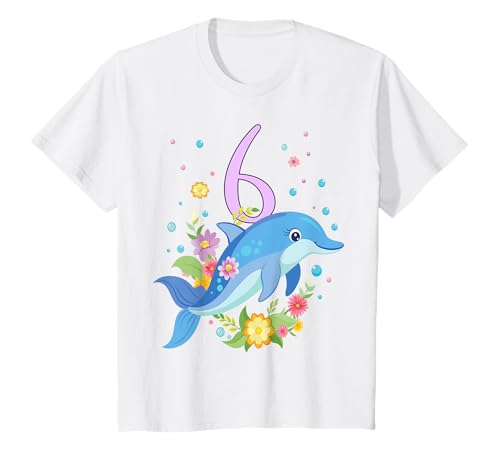 Kinder Geburtstag 6 Delphin Mädchen Sechs 6 Jahre Unterwasserwelt T-Shirt Kinder Geburtstag 6 Delphin Mädchen Sechs 6 Jahre Unterwasserwelt T-Shirt von Geburtstage Delphin Party Unterwasserwelt