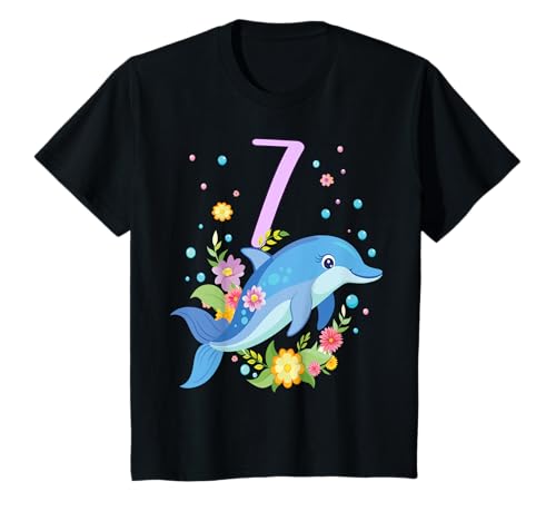 Kinder Geburtstag 7 Delphin Mädchen Sieben 7 Jahre Unterwasserwelt T-Shirt Kinder Geburtstag 7 Delphin Mädchen Sieben 7 Jahre Unterwasserwelt T-Shirt von Geburtstage Delphin Party Unterwasserwelt