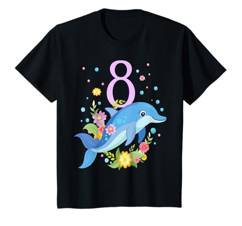 Kinder Geburtstag 8 Delfin Mädchen Acht 8 Jahre Unterwasserwelt T-Shirt Kinder Geburtstag 8 Delfin Mädchen Acht 8 Jahre Unterwasserwelt T-Shirt von Geburtstage Delphin Party Unterwasserwelt