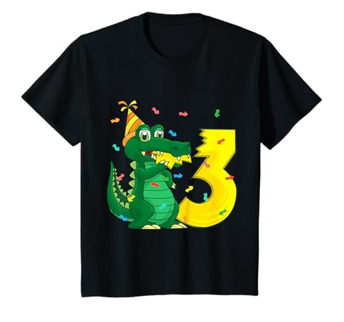 Krokodil 3. Geburtstag Junge Mädchen Geschenk T-Shirt Krokodil 3. Geburtstag Junge Mädchen Geschenk T-Shirt von Geburtstage Tiere Geschenke