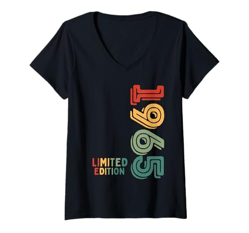 Damen 60th Birthday Man Woman 60 Years 1965 Decorative Funny T-Shirt mit V-Ausschnitt von Geburtstags 60 Jahre Mann Frau Damen Herren Tee