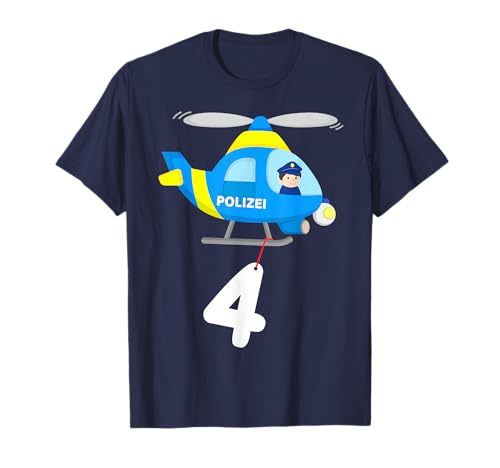 Helicopter Polizist Hubschrauber Polizei 4 Geburtstag Kinder T-Shirt Helicopter Polizist Hubschrauber Polizei 4 Geburtstag Kinder T-Shirt von Geburtstags Designs mit Polizei-Motiven für Kinder