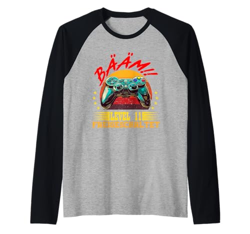 Videospieler BÄÄM Level 11 FREIGESCHALTET Lustiges Kinder Raglan von Geburtstags Geschenk Gamer Kind Shirt Gaming