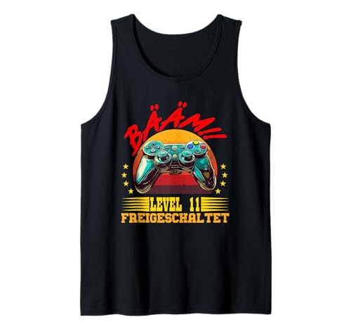 Videospieler BÄÄM Level 11 FREIGESCHALTET Lustiges Kinder Tank Top von Geburtstags Geschenk Gamer Kind Shirt Gaming