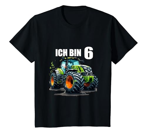 Kinder Bauernkind Shirt Ich bin 6 Traktor Bauer & Landwirt Kinder T-Shirt von Geburtstags Geschenke Kinder Jungs & Mädchen