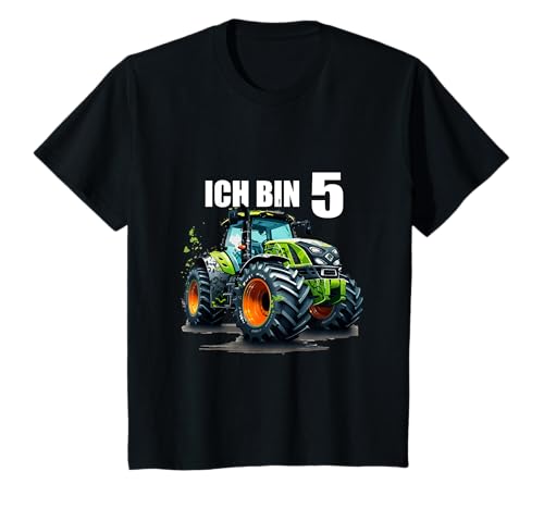 Kinder Dorfkind T-Shirt Ich bin 5 Traktor Bauer & Landwirt Kinder T-Shirt von Geburtstags Geschenke Kinder Jungs & Mädchen