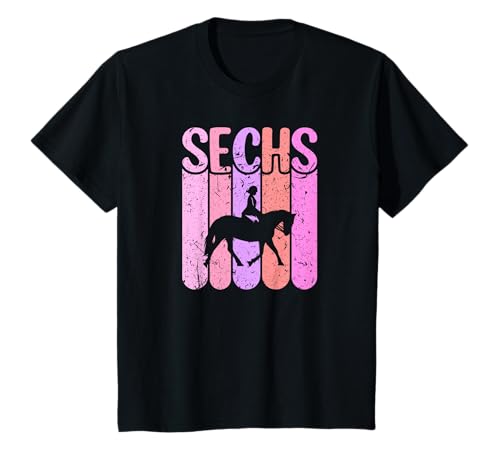 Pferde Geburtstag 6 Jahre Mädchen Reiten T-Shirt von Geburtstags Geschenke für Kinder Pferde