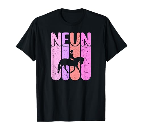 Pferde Geburtstag 9 Jahre Mädchen Reiten T-Shirt von Geburtstags Geschenke für Kinder Pferde