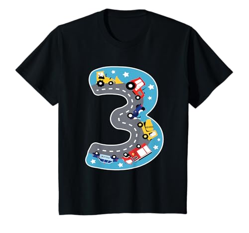 Kinder 3 Jahre Bruder Bus Traktor Bagger Auto Straße 3. Geburtstag T-Shirt Kinder 3 Jahre Bruder Bus Traktor Bagger Auto Straße 3. Geburtstag T-Shirt von Geburtstags Kinder Design Geburtstag Geschenk