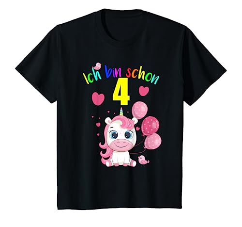 Kinder 4. Geburtstag Mädchen Ich bin schon 4 Jahre süßes Einhorn T-Shirt Kinder 4. Geburtstag Mädchen Ich bin schon 4 Jahre süßes Einhorn T-Shirt von Geburtstags Kinder Design Jungen & Mädchen by HibL