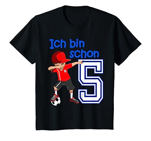 Kinder 5. Geburtstag Fussball Jungen 5 Jahre Fußballer Geschenk T-Shirt von Geburtstags Kinder Design für Jungen & Mädchen