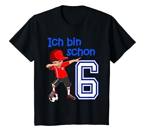 Kinder 6. Geburtstag Fussball Jungen 6 Jahre Fußballer Geschenk T-Shirt von Geburtstags Kinder Design für Jungen & Mädchen