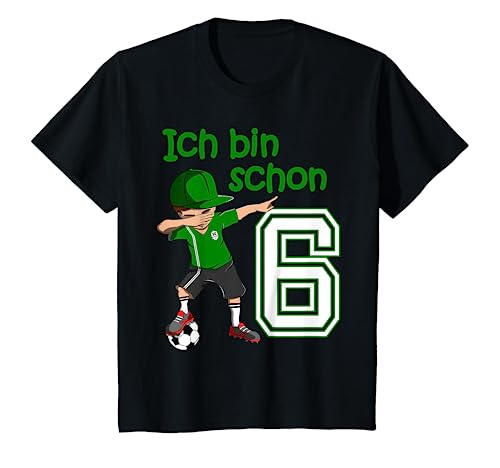 Kinder 6. Geburtstag Fussball Jungen 6 Jahre Fußballer Geschenk T-Shirt von Geburtstags Kinder Design für Jungen & Mädchen