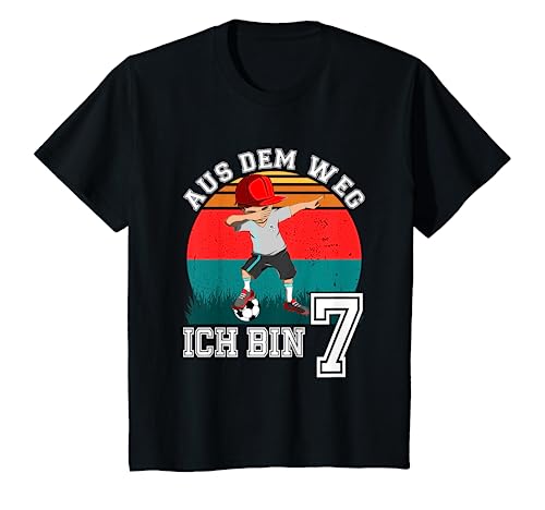 Kinder 7. Geburtstag Fußball Jungen 7 Jahre Fußballer Geschenk T-Shirt von Geburtstags Kinder Design für Jungen & Mädchen