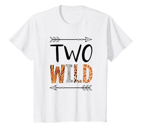 Kinder 2. Geburtstag Mädchen Two Wild T-Shirt von Geburtstags Kinder Design für Jungen & Mädchen