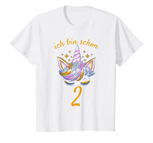 Kinder Süßes Einhorn - 2. Geburtstag Mädchen Ich Bin Schon 2 T-Shirt von Geburtstags Kinder Design für Jungen & Mädchen