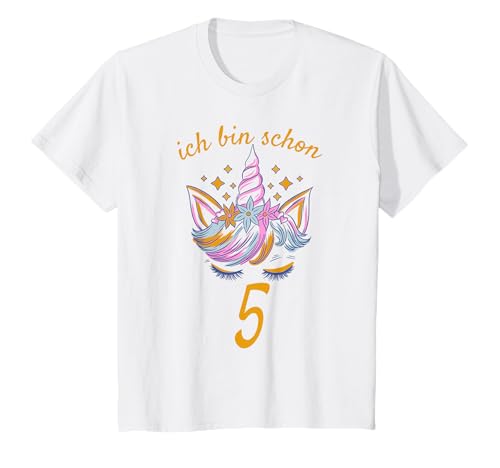 Kinder Süßes Einhorn - 5. Geburtstag Mädchen Ich Bin Schon 5 T-Shirt von Geburtstags Kinder Design für Jungen & Mädchen
