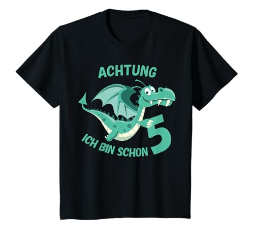 Kinder 5. Geburtstag Drache Märchen 5 Jahre Mädchen Junge T-Shirt von Geburtstags Kinder Geschenk für Mädchen & Junge