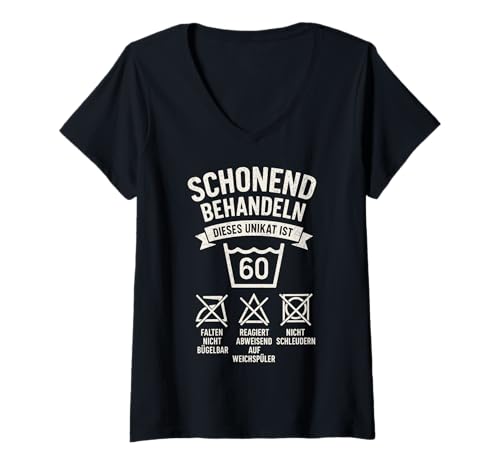 Damen 60. Geburtstag Mann Frau 60 Jahre 1965 Deko Lustig Geschenk T-Shirt mit V-Ausschnitt Damen 60. Geburtstag Mann Frau 60 Jahre 1965 Deko Lustig Geschenk T-Shirt mit V-Ausschnitt von Geburtstags TShirt 60 Jahre Mann Frau Damen Herren