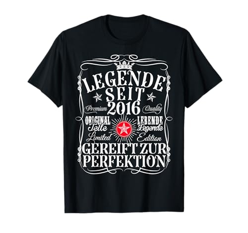 9. Geburtstag Mädchen Junge 9 Jahre 2016 Lustig Geschenk T-Shirt von Geburtstags TShirt 9 Jahre Mann Frau Damen Herren