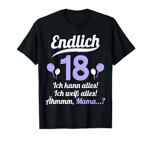 18. Geburtstag Junge Mädchen 18 Jahre 2007 Lustig Geschenk T-Shirt von T-Shirt 18. Geburtstag Junge Mädchen 18 Jahre Deko