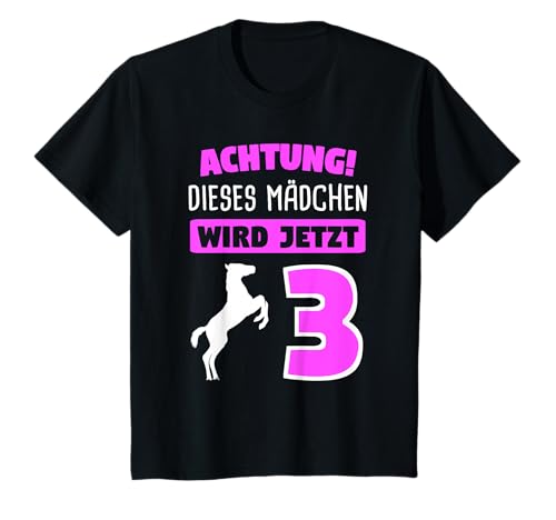 3 Jahre Geburtstag Mädchen Geburtstagsshirt Pferd Geschenk T-Shirt von Geburtstagsdeko & Ich bin 3 Sprüche