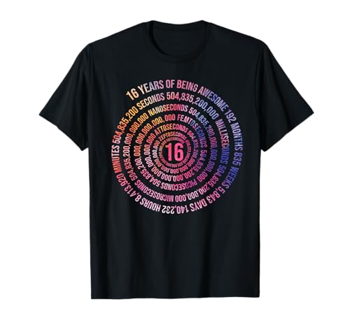 16 Jahre Geburtstag Helix 16 Jahr Jungen Mädchen Geburtstags T-Shirt 16 Jahre Geburtstag Helix 16 Jahr Jungen Mädchen Geburtstags T-Shirt von Geburtstagsfeier Geschenkidee Kindergeburtstag
