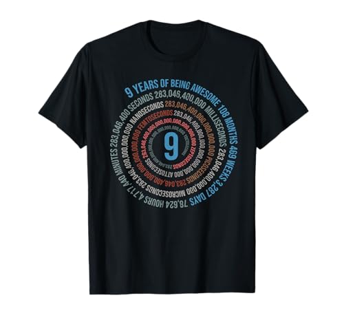 9 Jahre Geburtstag Helix 9 Jahr Jungen Mädchen Geburtstags T-Shirt 9 Jahre Geburtstag Helix 9 Jahr Jungen Mädchen Geburtstags T-Shirt von Geburtstagsfeier Geschenkidee Kindergeburtstag