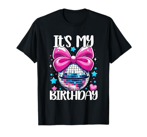 Geburtstag Mädchen Rosa Schleife Disco Ball Sterne Party T-Shirt Geburtstag Mädchen Rosa Schleife Disco Ball Sterne Party T-Shirt von Geburtstagsfeier Rosa Schleife Mädchen