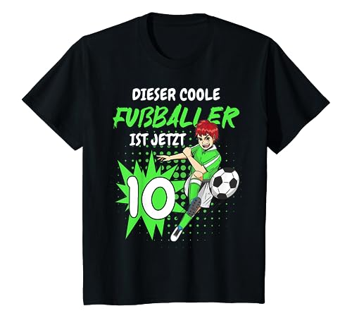 Kinder 10. Geburtstag Junge Fußball Dieser Fußballer ist jetzt 10 T-Shirt Kinder 10. Geburtstag Junge Fußball Dieser Fußballer ist jetzt 10 T-Shirt von Geburtstagsgeschenk 10 Jahre Geburtstagskind