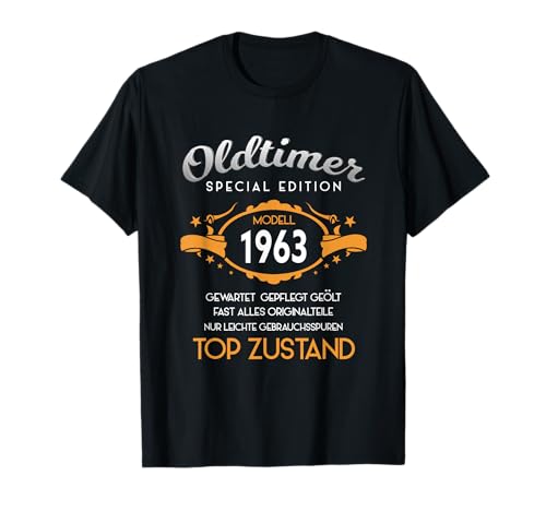 60. Geburtstag Oldtimer Herren 1963 Spruch Lustig T-Shirt 60. Geburtstag Oldtimer Herren 1963 Spruch Lustig T-Shirt von Geburtstagsgeschenk 1963 60 Jahre für 2023