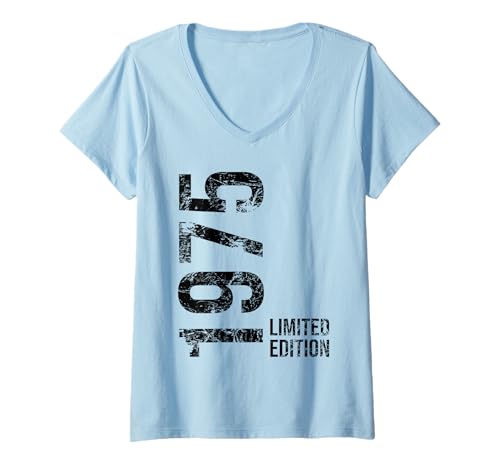 Damen 50. Geburtstag Mann Frau 50 Jahre 1975 Geburtstags T-Shirt mit V-Ausschnitt Damen 50. Geburtstag Mann Frau 50 Jahre 1975 Geburtstags T-Shirt mit V-Ausschnitt von Geburtstagsgeschenk 1975 50 Jahre Damen Herren