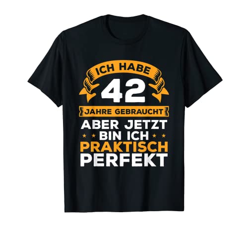 42. Geburtstag Damen Herren 42 Jahre 1980 Lustig Geschenk T-Shirt von Geburtstagsgeschenk 1980 Mann Frau Geschenkidee