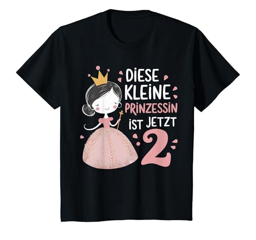 Kinder 2. Geburtstag Diese kleine Prinzessin ist jetzt 2 Jahre T-Shirt von Geburtstagsgeschenk 2 Jahre Geburtstagskind